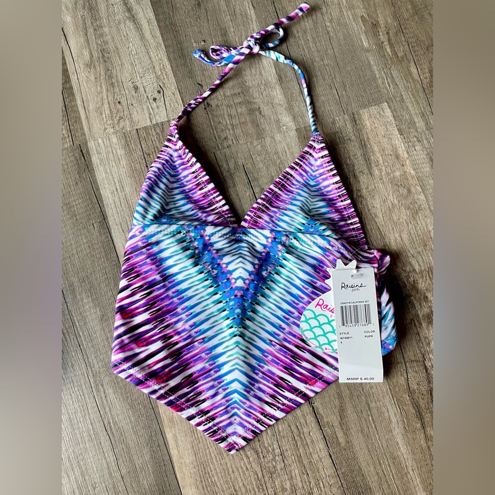 Rasins Girls bikini top, size 4, NWT